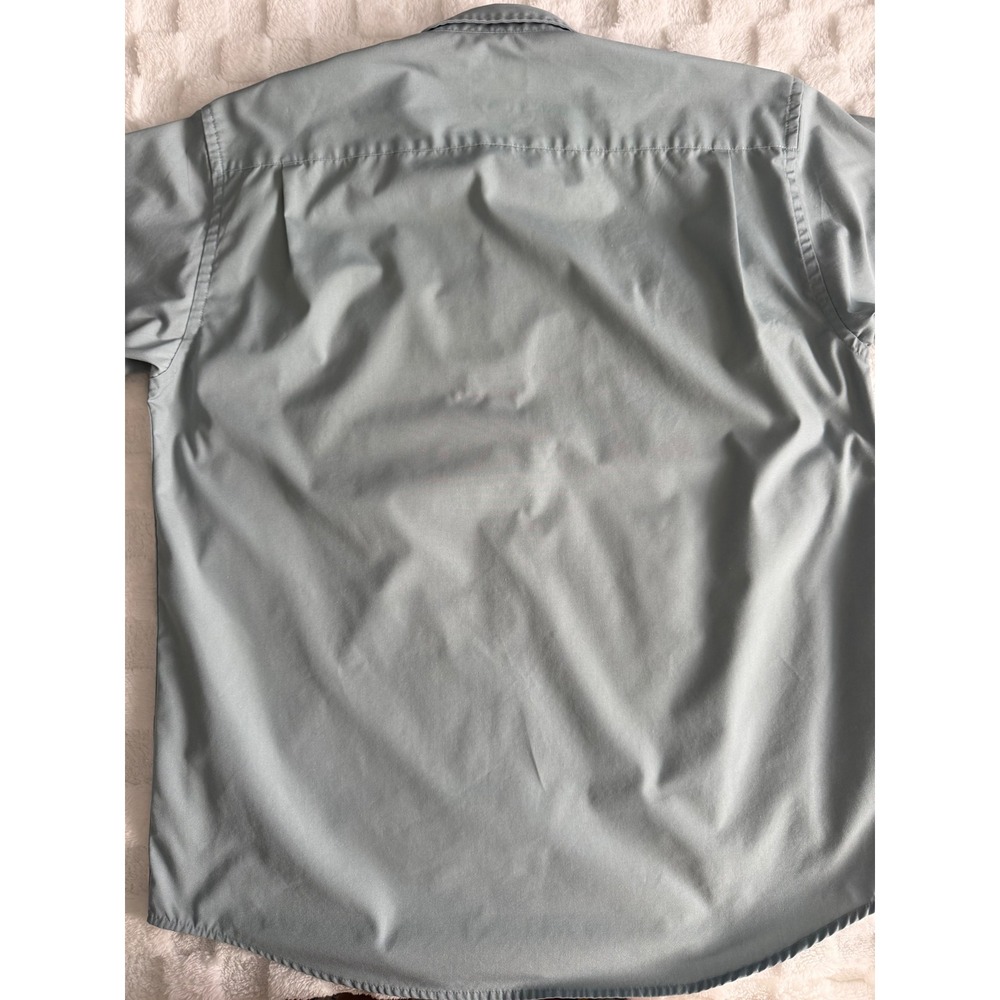 Cabelas Safari Series Mens Lg/Tall Blue Gray Short Sleeve Button Down Shirt -EUC - Picture 4 of 12